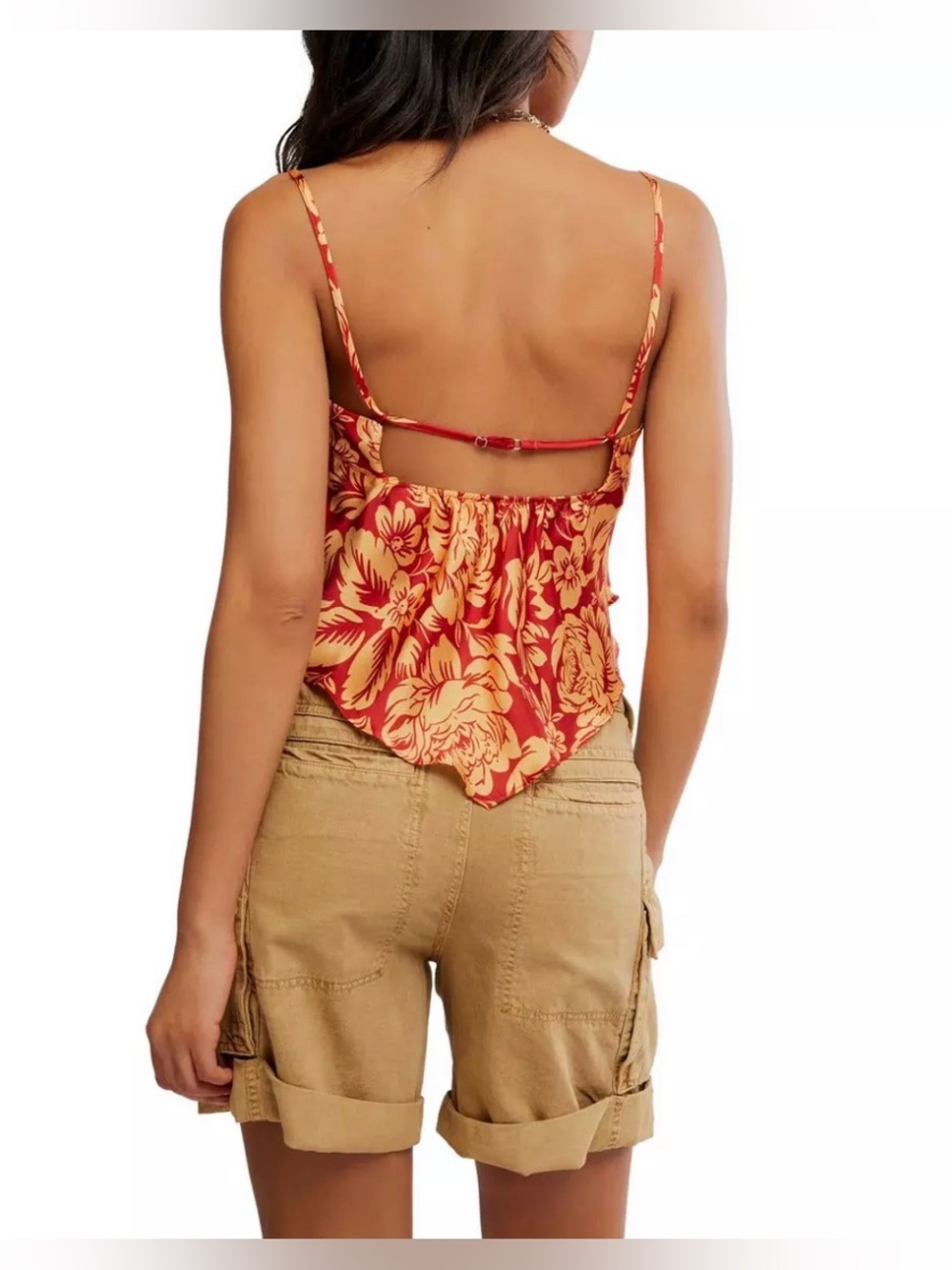 NWT Free People Might Be Something Printed Cami Tank Top in Color: Red Combo - Picture 2 of 5